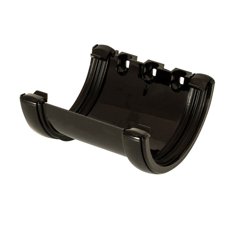 112mm FloPlast Half Round Black Union Bracket image