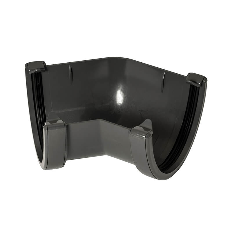 FloPlast 115mm Deepflow Hi-Cap Anthracite Grey 135° Gutter Angle  image