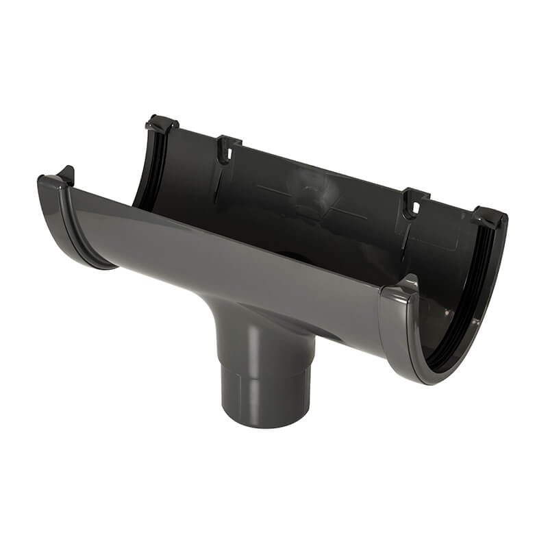 FloPlast 115mm Deepflow Hi-Cap Anthracite Grey Running Outlet  image
