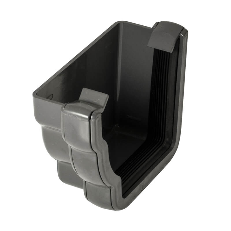 FloPlast Ogee Anthracite Grey External Stopend Left Hand  image