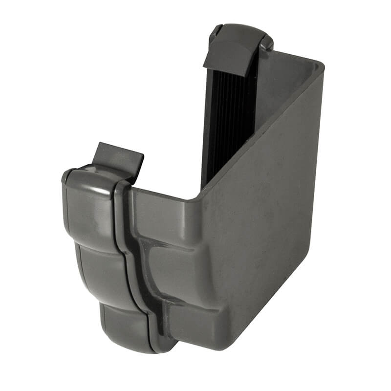FloPlast Ogee Anthracite Grey External Stopend Right Hand  image
