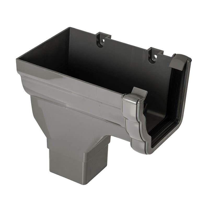 FloPlast Ogee Anthracite Grey Left Hand Stopend Outlet  image
