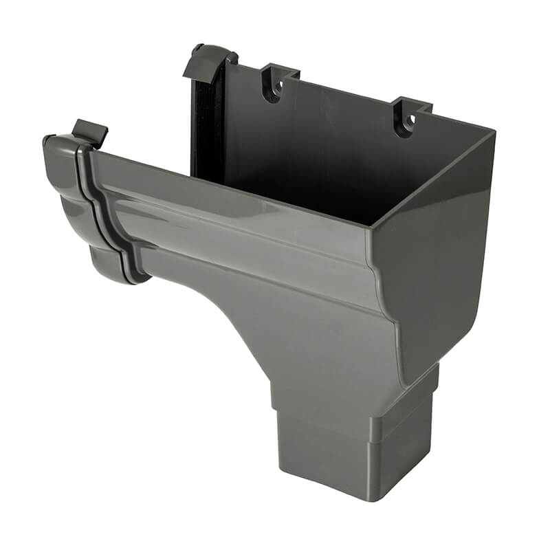 FloPlast Ogee Anthracite Grey Right Hand Stopend Outlet  image
