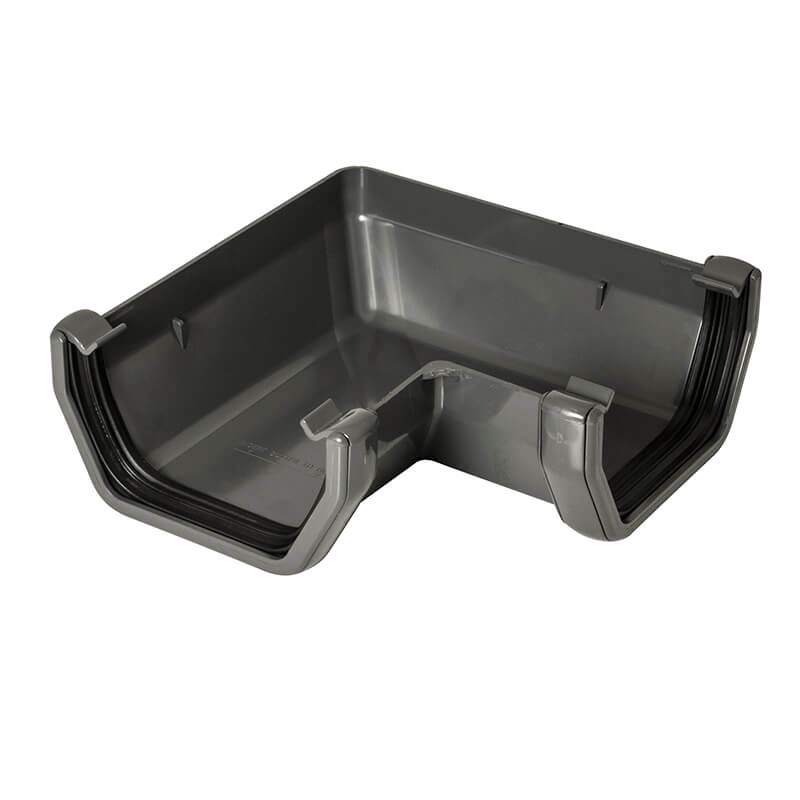 114mm FloPlast Square Anthracite Grey 90° Gutter Angle image