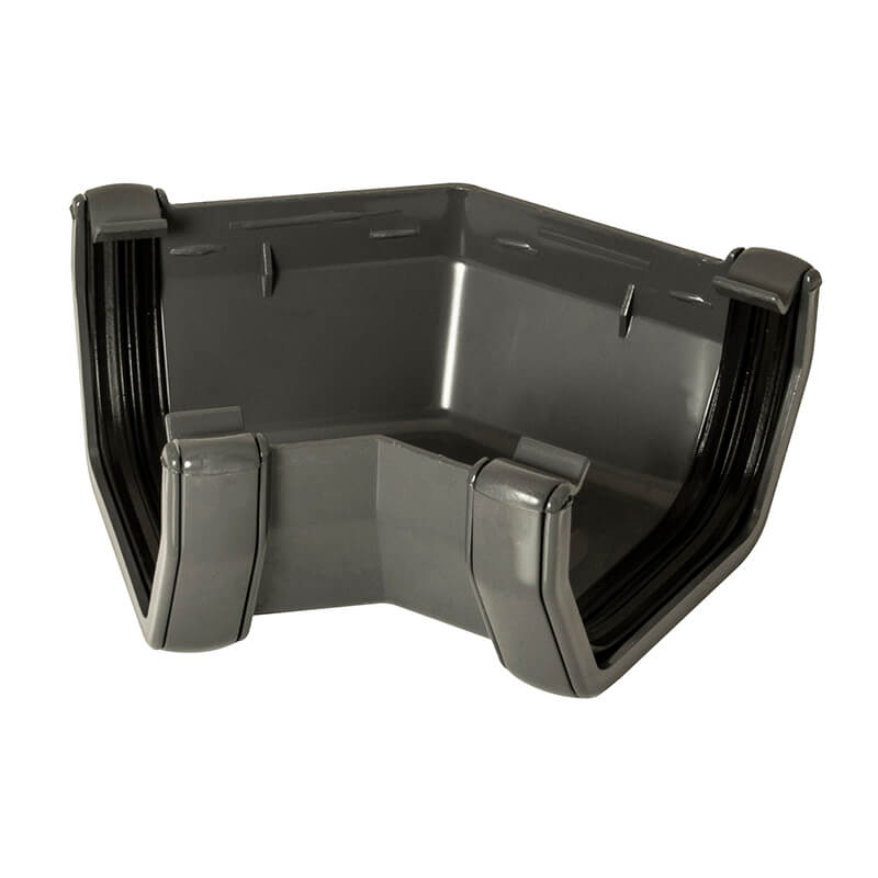 114mm FloPlast Square Anthracite Grey 135° Gutter Angle image
