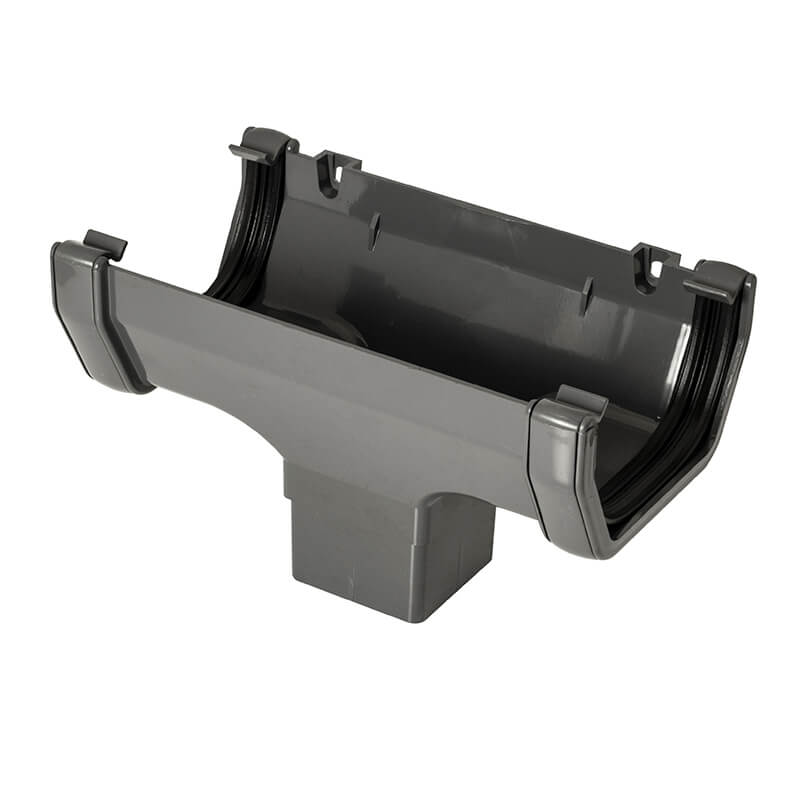 114mm FloPlast Square Anthracite Grey Running Outlet image