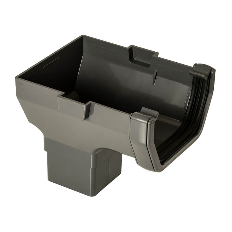 114mm FloPlast Square Anthracite Grey Stopend Outlet image
