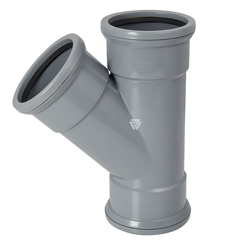 110mm Grey 45° Triple Socket Branch  image