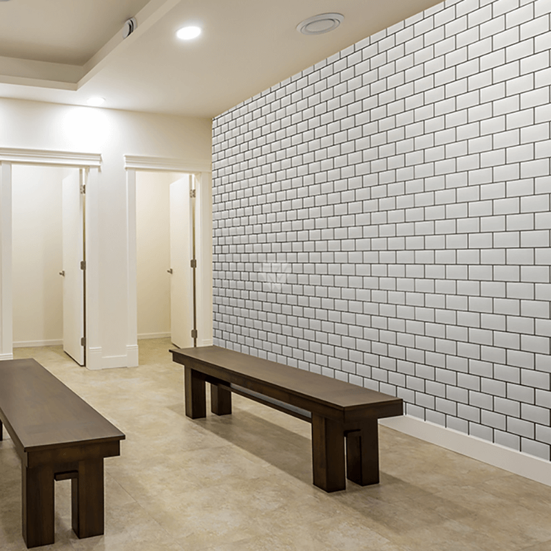 2.5mm White Metro Tile PVC Wall Cladding Sheet 3.05m x 1.22m image
