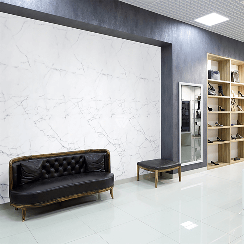 2.5mm White Marble PVC Wall Cladding Sheet 3.05m x 1.22m image