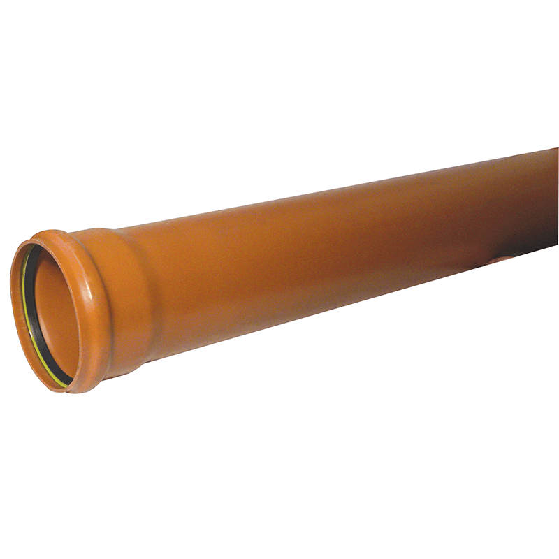FloPlast 160mm Underground Single Socket Pipe 3.0m image