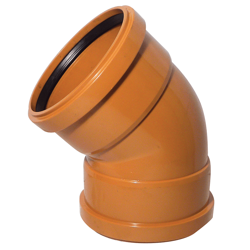 FloPlast 160mm Underground 45° Double Socket Bend image