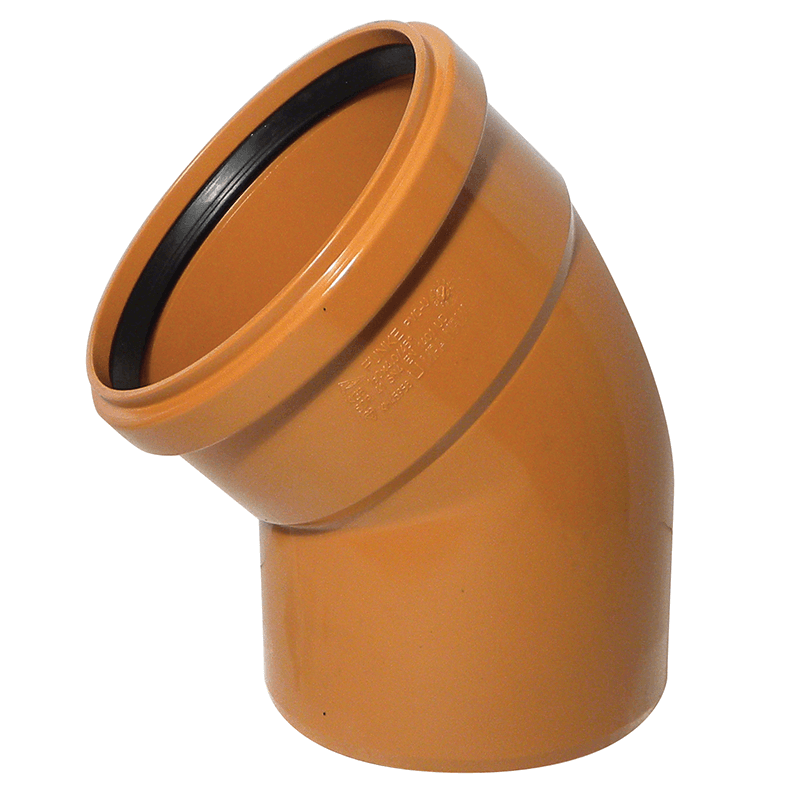 FloPlast 160mm Underground 45° Single Socket Bend image