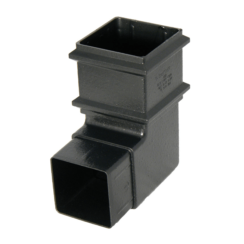 Floplast 65mm Square Cast Iron Effect  90° Downpipe Bend  image