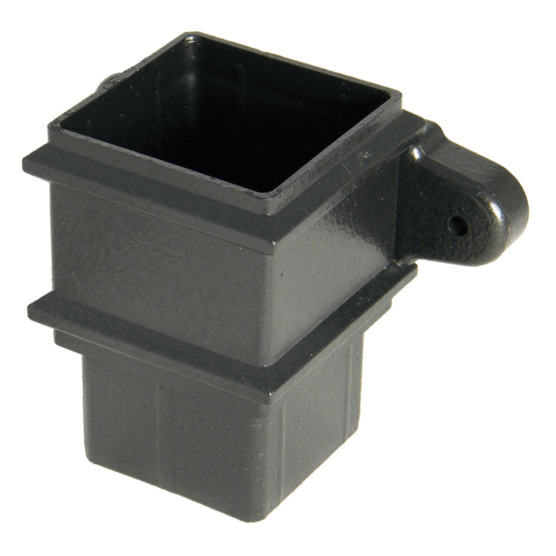 Floplast 65mm Square Cast Iron Effect  Pipe Socket With Fixing Lugs image