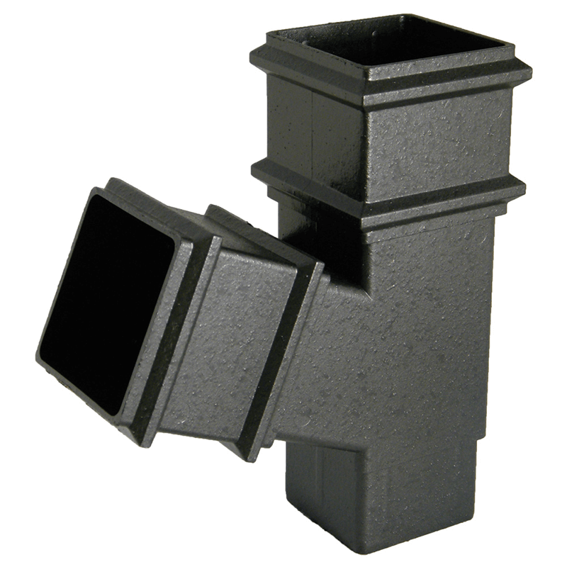 Floplast 65mm Square Cast Iron Effect 67.5° Branch  image