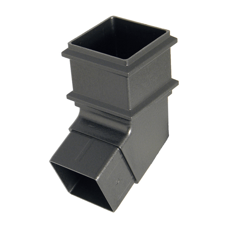 Floplast 65mm Square Cast Iron Effect 112.5° Offset Downpipe Bend  image