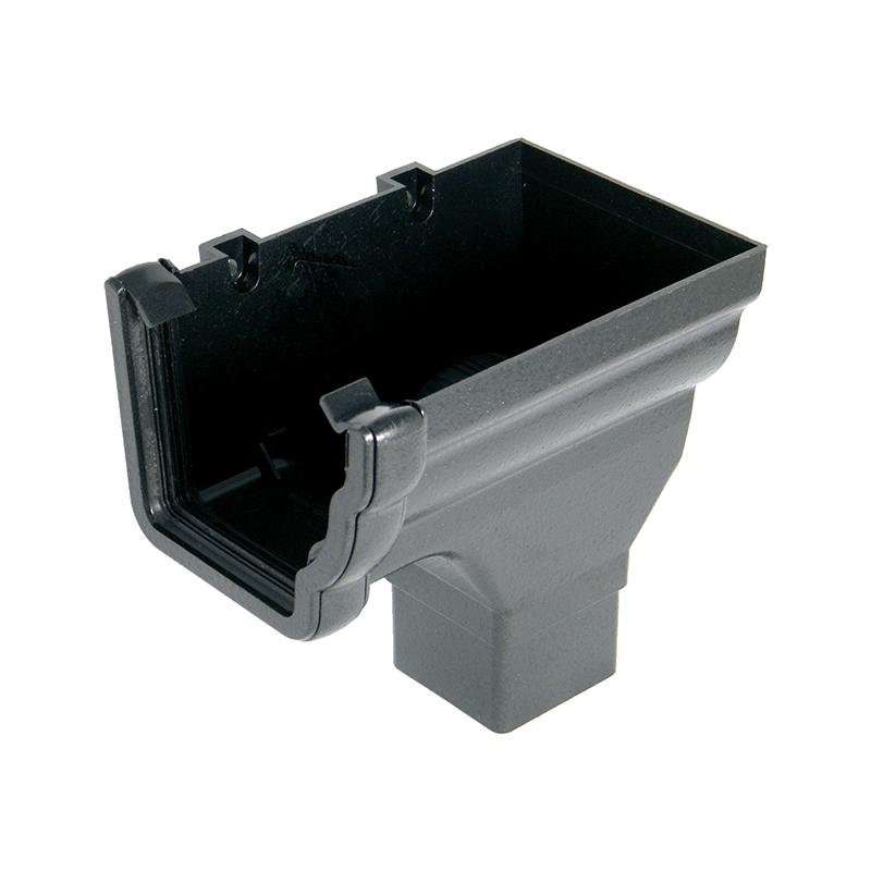 FloPlast 110mm Niagara Ogee Cast Iron Effect Right Hand Stopend Outlet image
