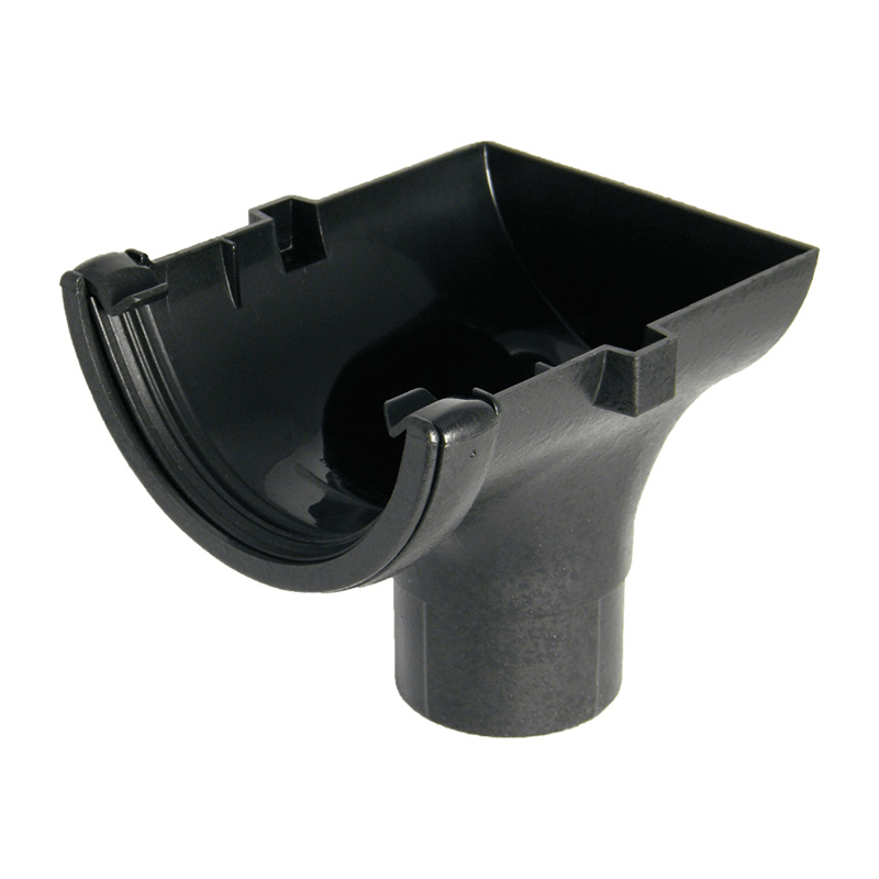Floplast 112mm Half Round Cast Iron Effect Stopend Outlet  image