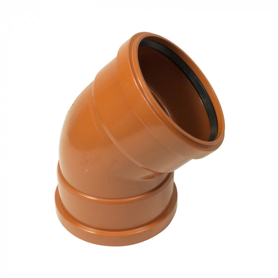 FloPlast 110mm Underground 45° Double Socket Bend  image