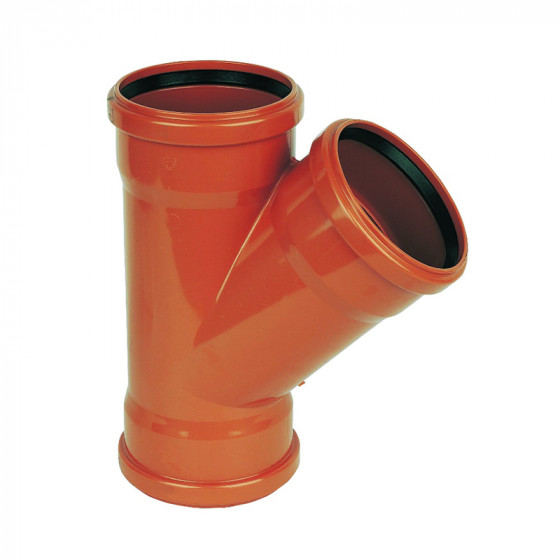FloPlast 110mm Underground 45° Triple Socket Junction   image