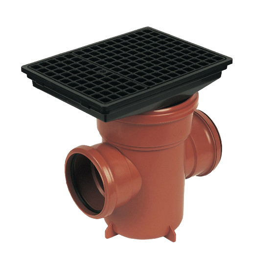 FloPlast 110mm Drainage Back Inlet Bottle Gully (Rectangular Grid)  image