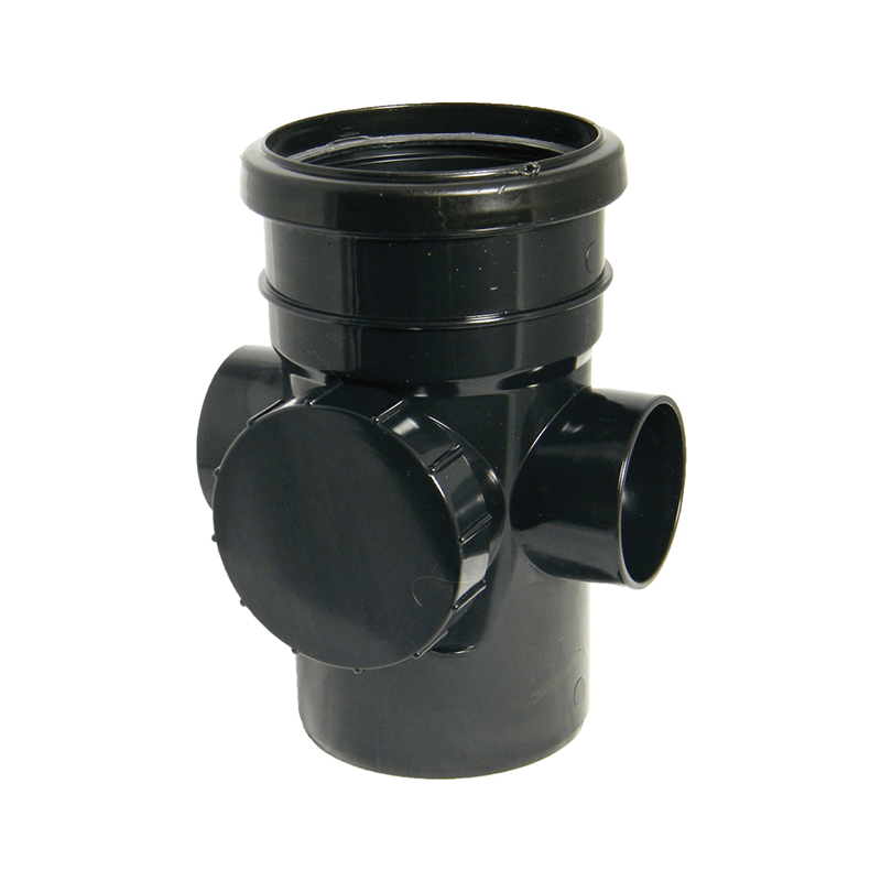 FloPlast  110mm Black Single Socket Soil Access Pipe  Image