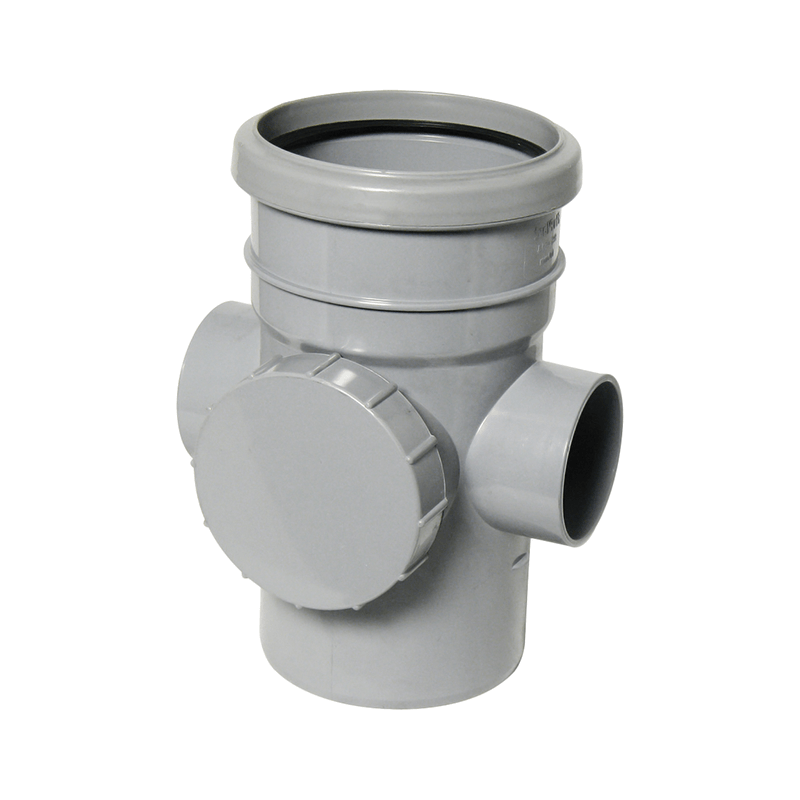 FloPlast  110mm Grey Single Socket Soil Access Pipe  Image