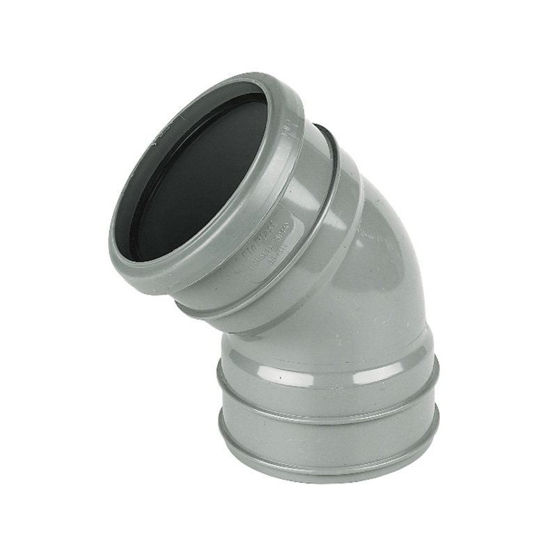 FloPlast 135° Grey Soil Pipe Offset Bend (Top)  image