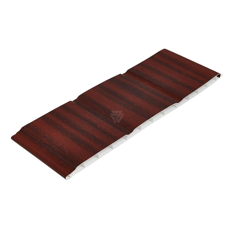 300mm x 9mm Mahogany Woodgrain Hollow Soffit 5m image