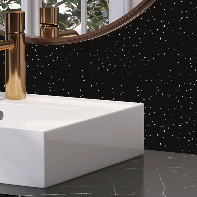 Black Diamond (gloss) 5mm Zest wall Panel 250mm x 2.6m Pk4 Image