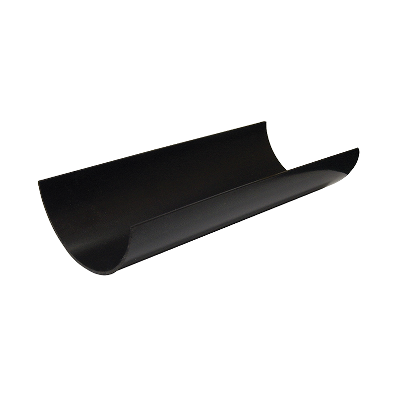 112mm FloPlast Half Round Black Gutter 2m image