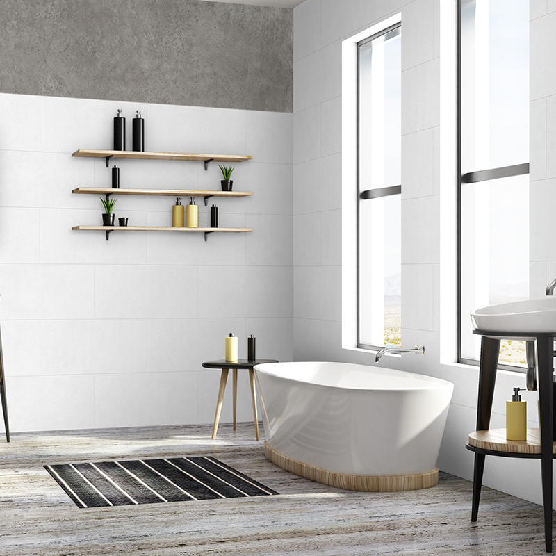 White Stone Open V Groove Tile 5mm Zest Wall Panels 300mm x 600mm Pk11 Image