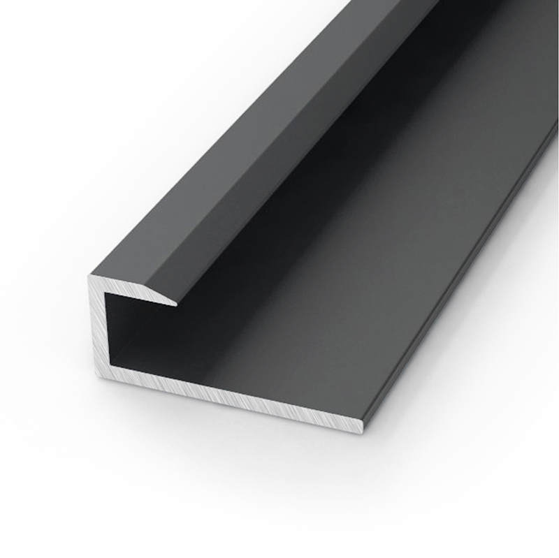 Black Aluminium 5mm Zest Wall Panel End Cap 2.6m image