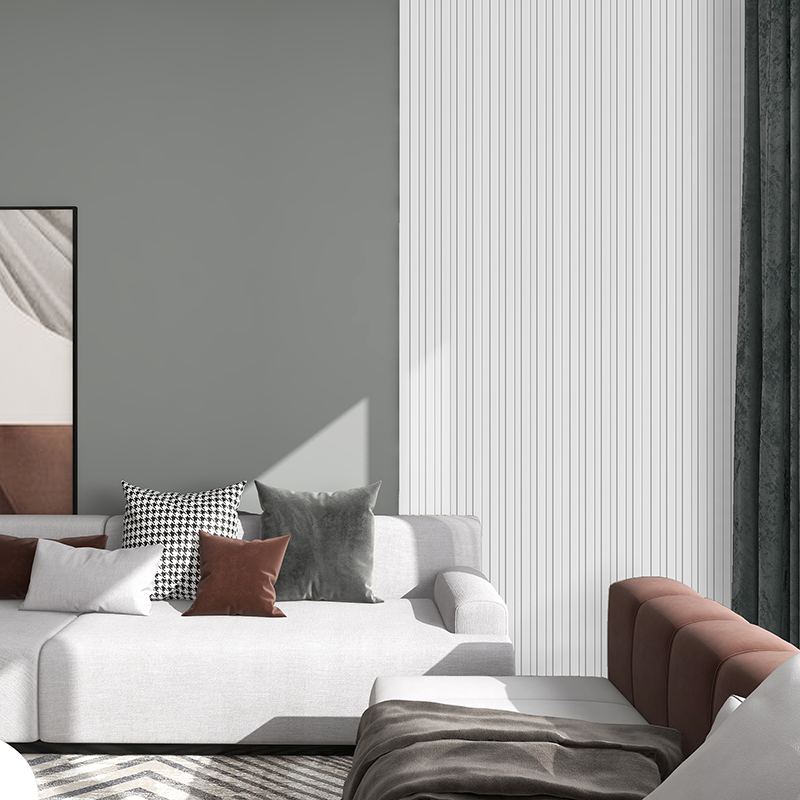 122mm Sulcado Small Pure White  3D Slat Wall Panel 2.6m image