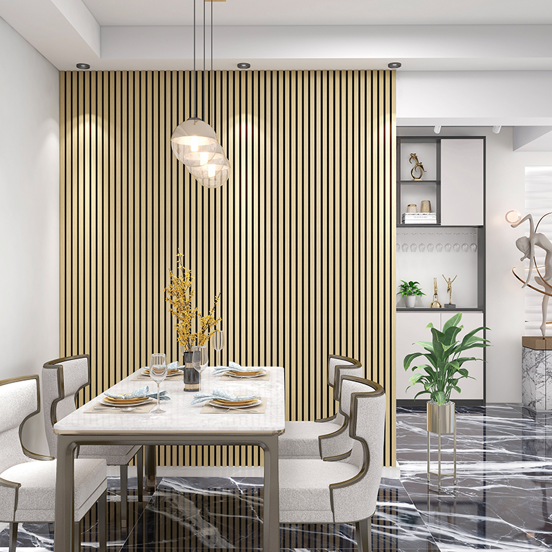 122mm Sulcado Small Gold Metallic 3D Slat Wall Panel 2.6m image
