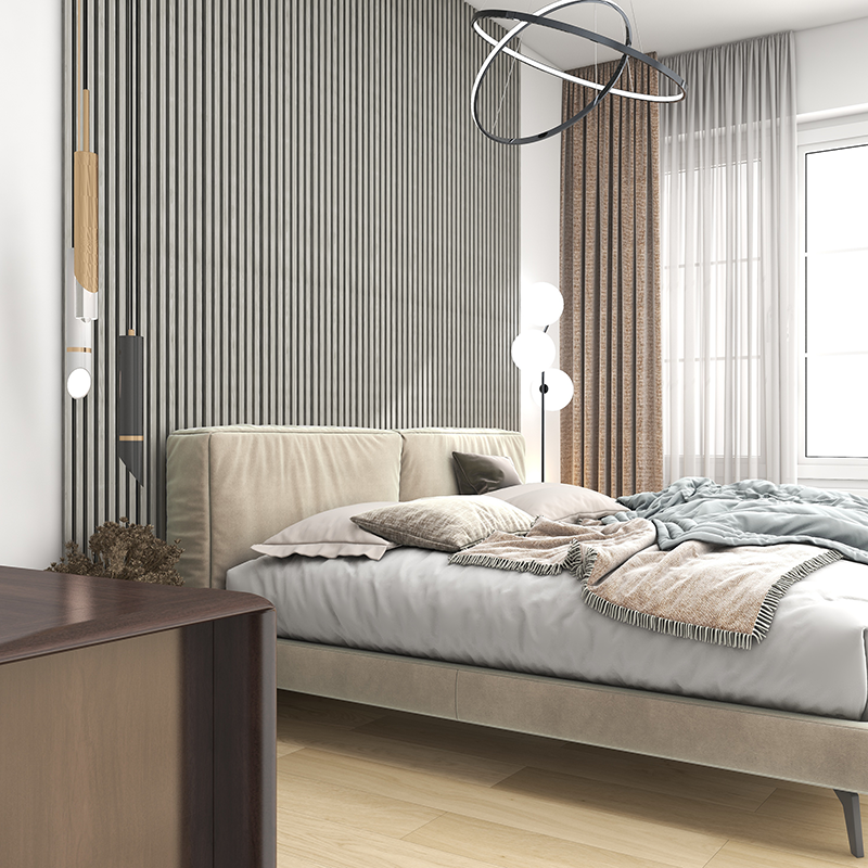 122mm Sulcado Small Silver Metallic 3D Slat Wall Panel 2.6m image
