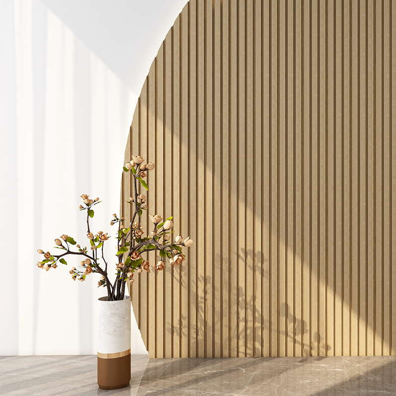 122mm Sulcado Small Pure Natural Oak 3D Slat Wall Panel 2.6m image