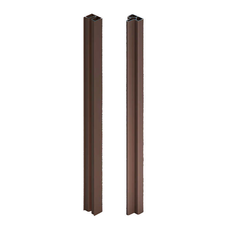 Top And Bottom Brown Fence Aluminum Finished Trims 1.8m Image