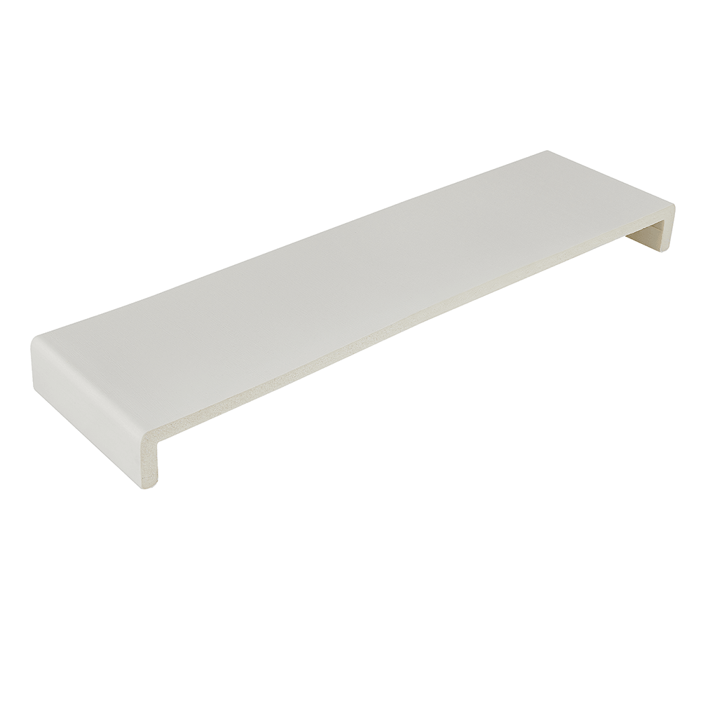 405mm x 9mm Square White Woodgrain Double Ended Fascia Cover Board 5m image