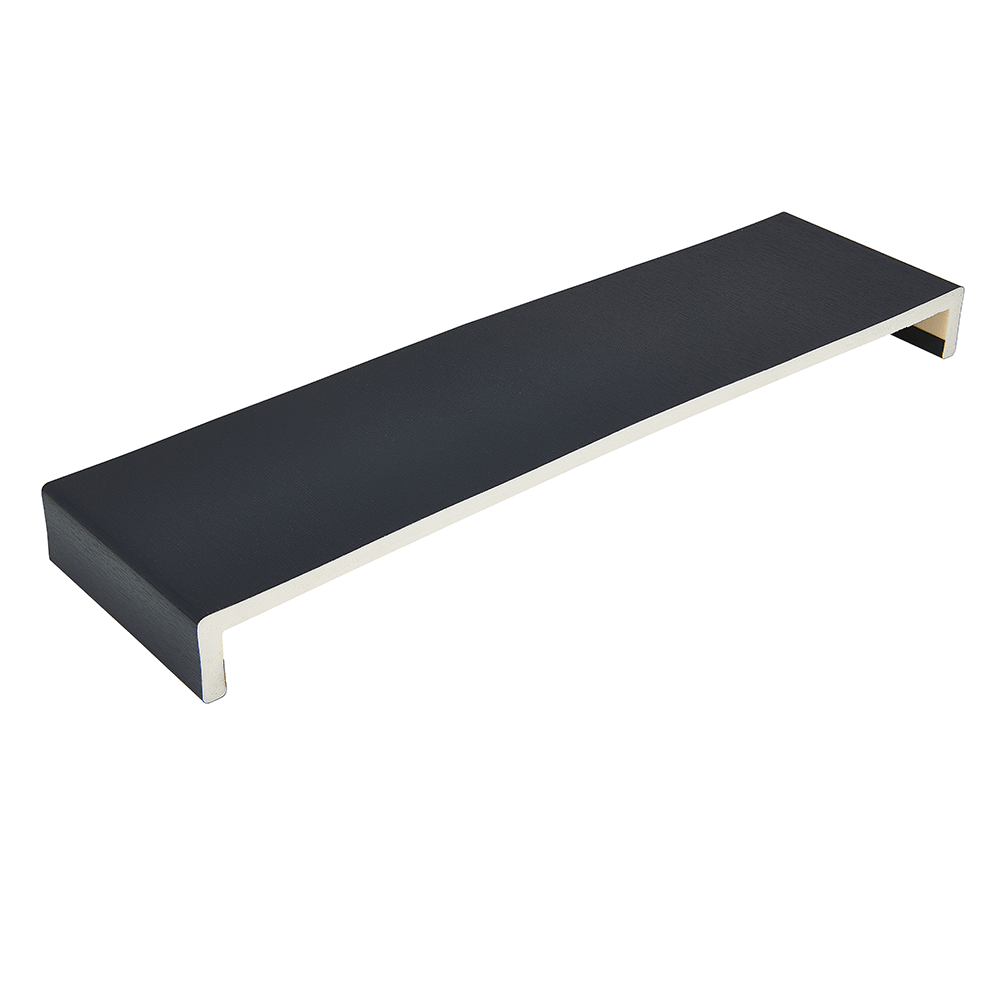 405mm x 9mm Square Woodgrain Anthracite Grey Double Ended Fascia Cover Board 5m (RAL7016) image