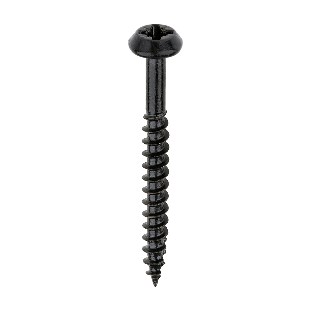 40mm x 4.0mm Black Rainwater Screws Low-Profile PZ Pan Head – Pack of 300 Image