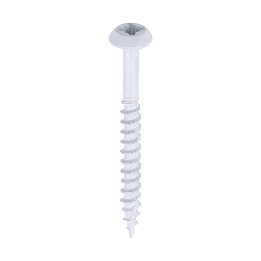 40mm x 4.0mm White Rainwater Screws Low-Profile PZ Pan Head – Pack of 300 Image