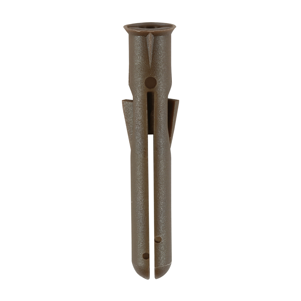 Timco 42mm Premium Brown Plastic Wall Plugs - Pack of 200 image