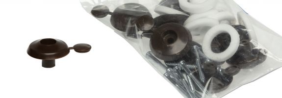 25mm Multiwall Polycarbonate Fixing Buttons (10Pk) Brown (Ral8040)