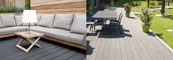 148mm Grey Double Faced WPC Decking 3.6m 