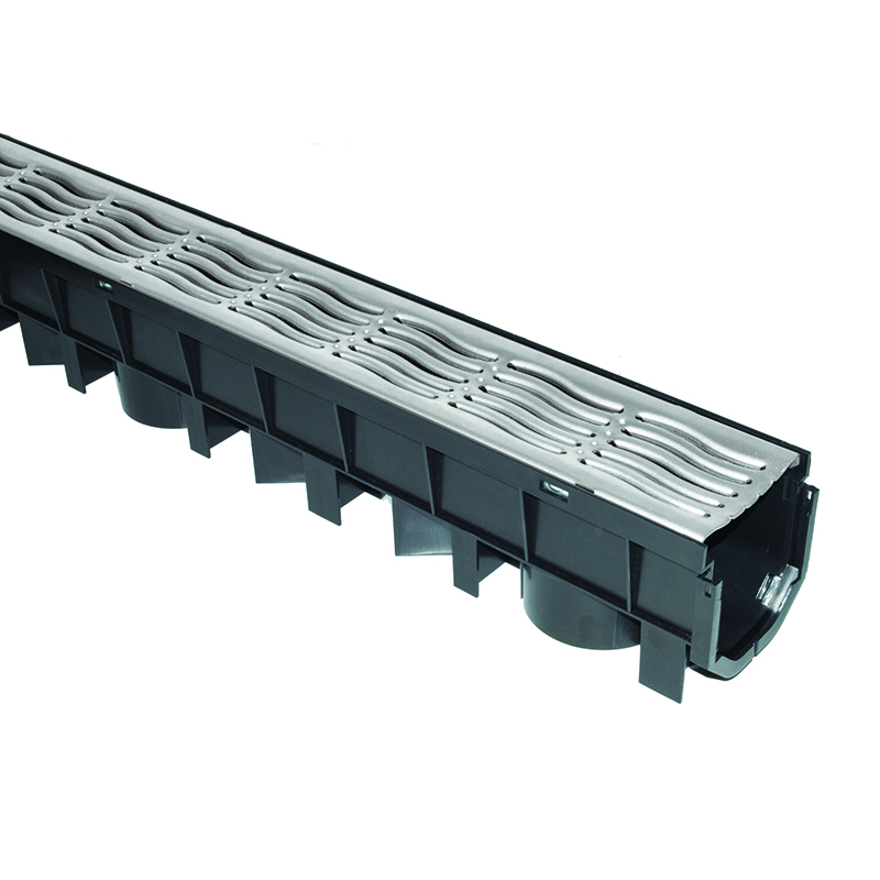 Floplast Channel Drain with Galvanised Grate - 1m image