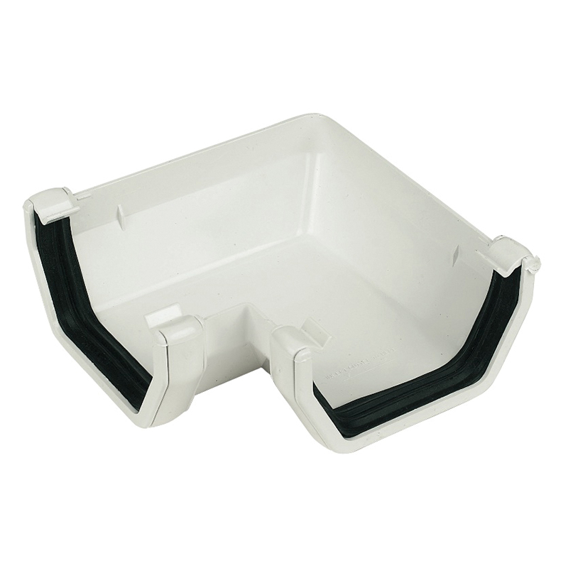 114mm Square White 90° Gutter Angle  image