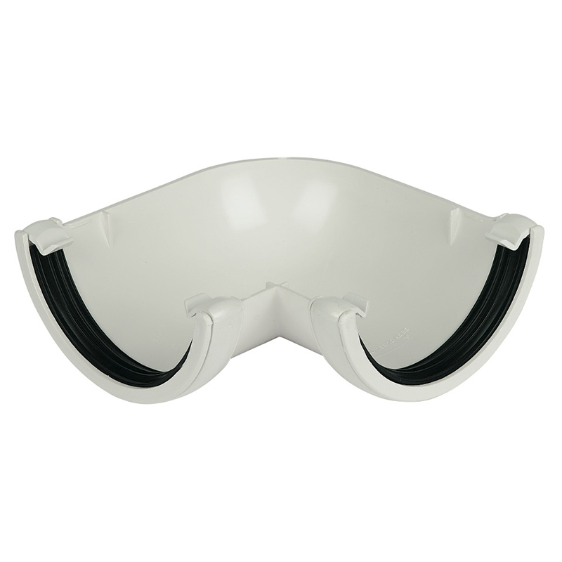 112mm Half Round White 90° Gutter Angle  image