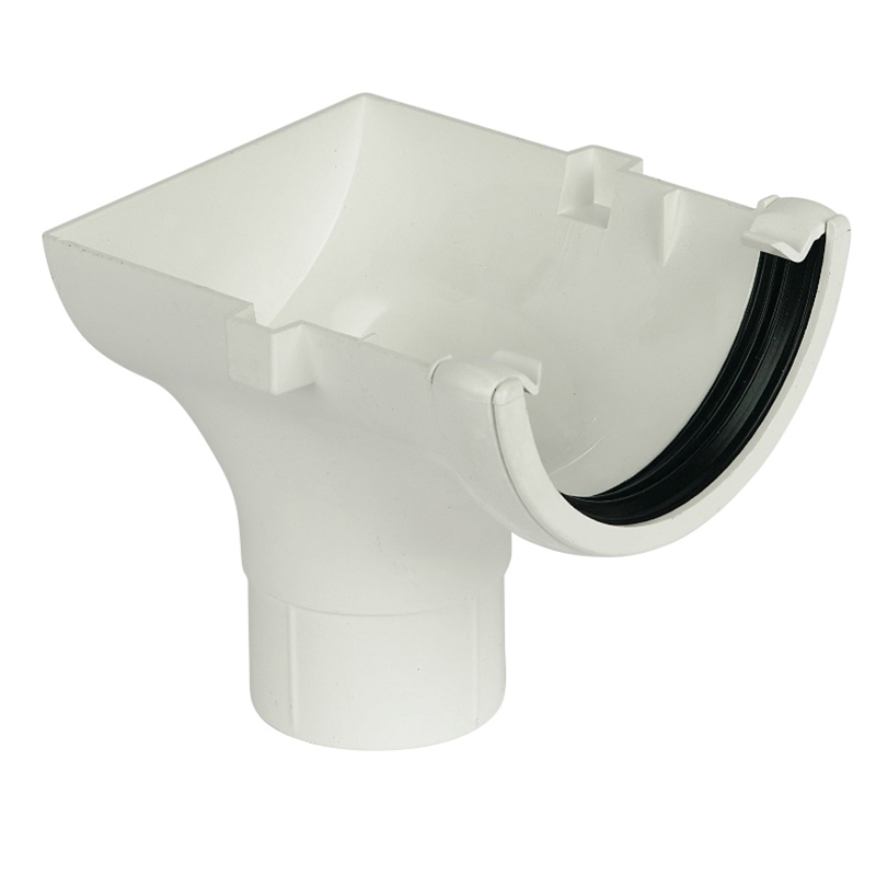 112mm Half Round White Stopend Outlet 